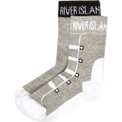 Mini boys grey trainer socks
